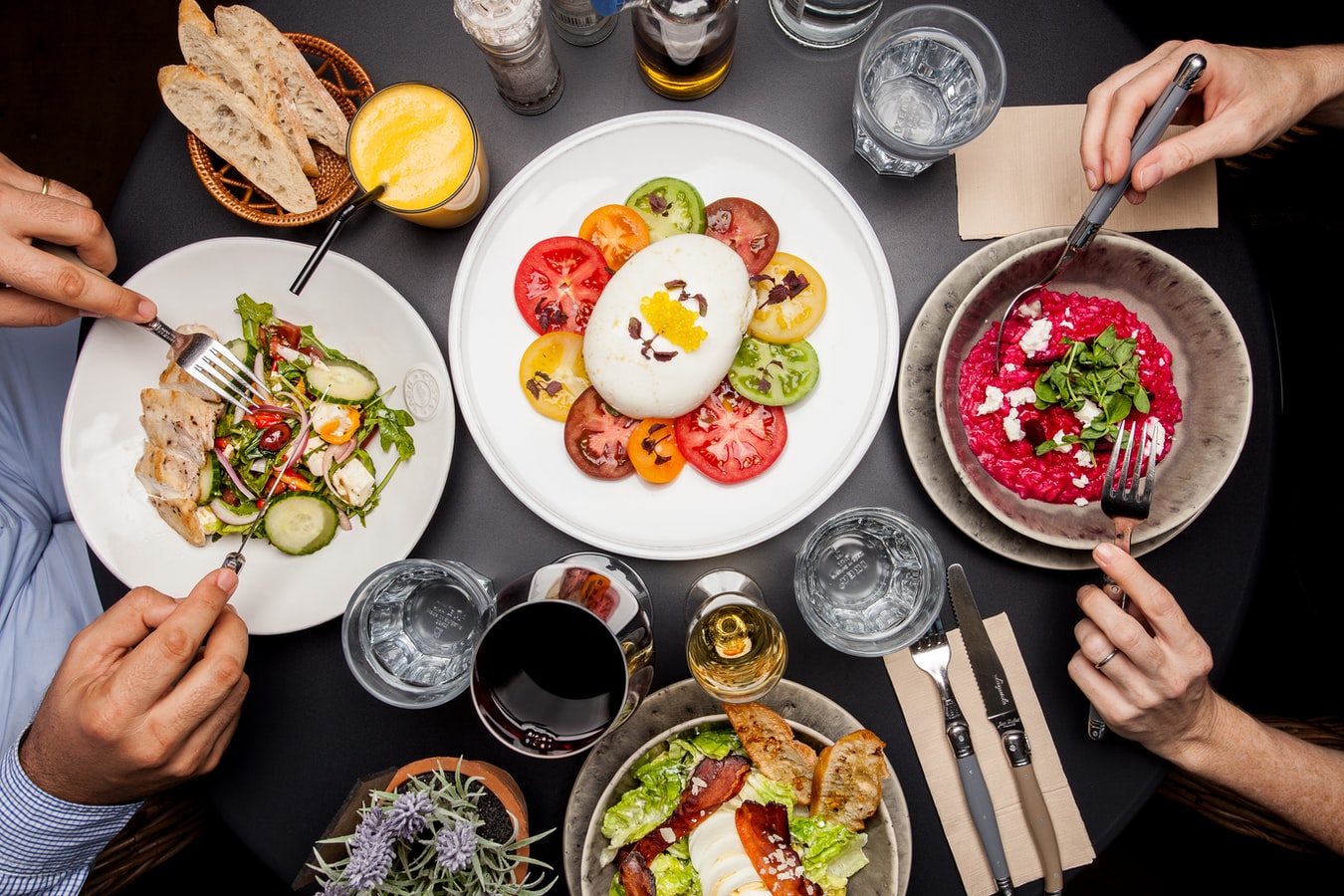 Plates of food