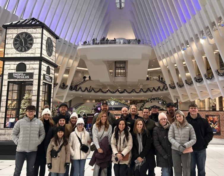 Ground Zero tour group at the Oculus NYC before Christmas