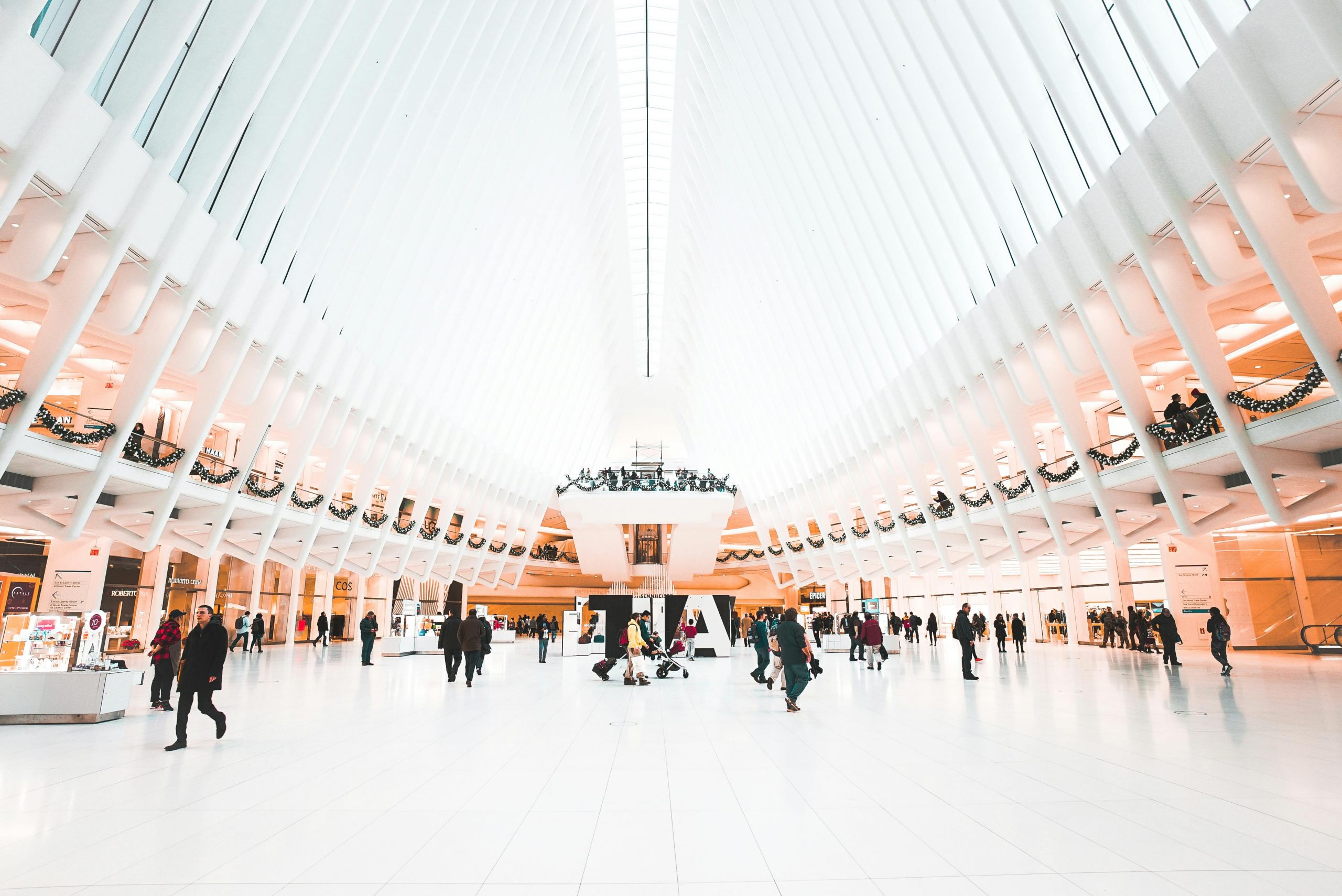 People walking through the Oculus in NYC