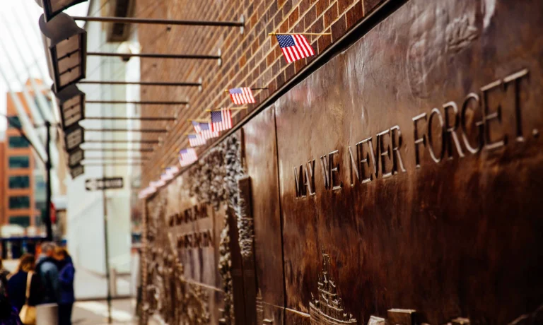 911 Ground Zero firefighter memorial up close