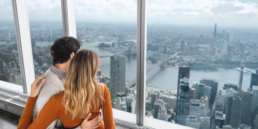 911 Ground Zero tour in front of memorial pools