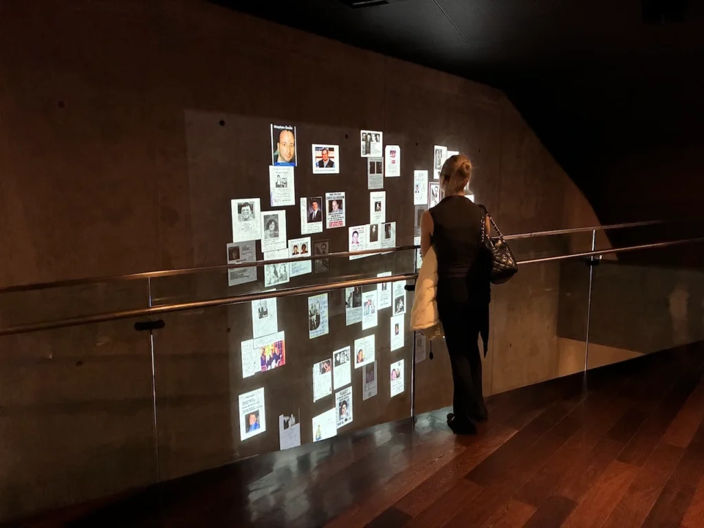 Guest looking at 911 Museum display