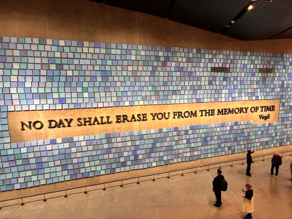 High angle shot of Memorial Hall in 911 Museum