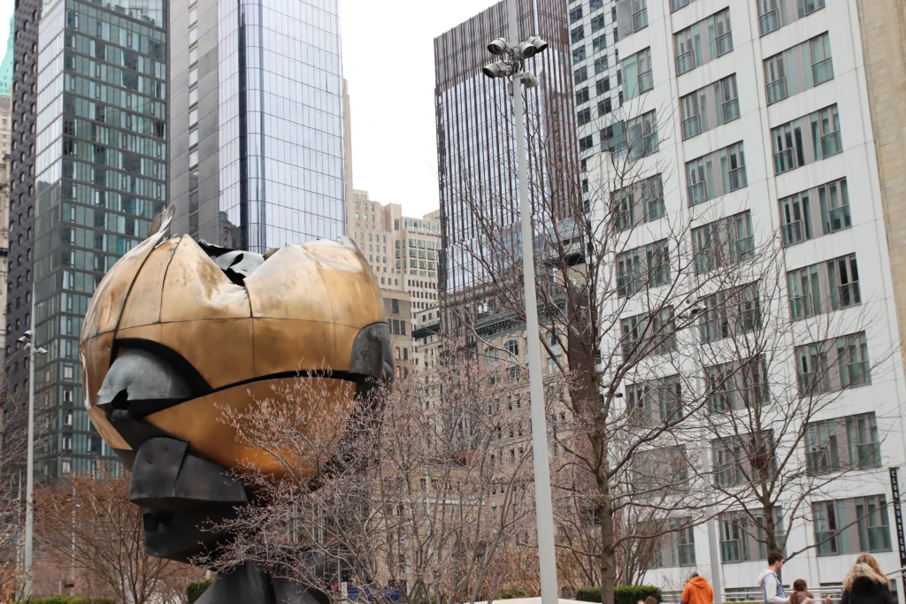 Sculpture at 9/11 Ground Zero Memorial