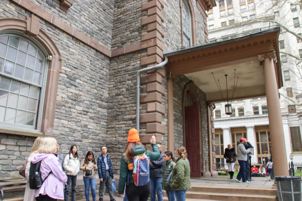 Tour Group in front of St Paul's Chapel